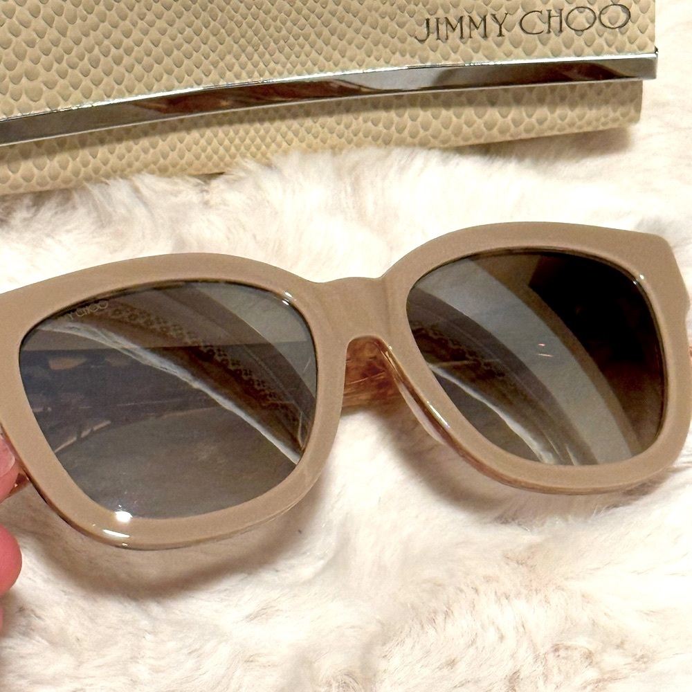Jimmy Choo Pink Glitter Rose Gold 55 mm Women`s Sunglasses